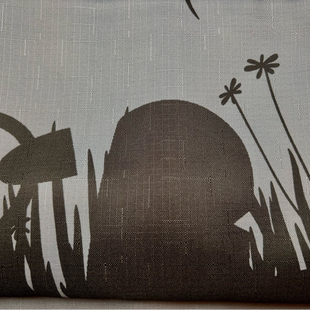 Halloween Harvest Moon Fabric Shower Curtain Metal Hooks Graveyard Ravens Bats - Picture 4 of 8